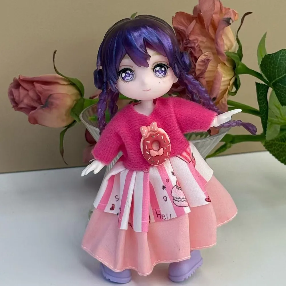 13 cm Höhe Puppenkörper Nackte Puppe Sphärische Gelenke BJD Figur Multi Gelenke Cartoon Manga Gesicht Beweglicher Körper 4 Zoll Puppe