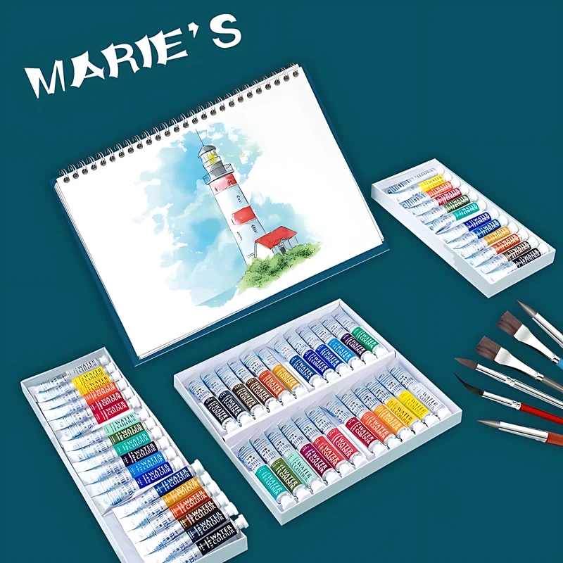 Marley Watercolor Paint Artist Watercolor Paint 12/18/24 Colors 9 ml Watercolor Tube Paint Art Supplies Painting Tool Set