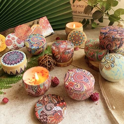 Velas perfumadas, tarros de velas de flores Vintage, vela aromática de cera de soja, regalo de cumpleaños de boda, decoración del hogar, 20 tipos de aromas