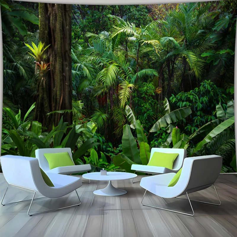 VIKAMA Tropical Rainforest Tapestry Polyester Fiber Large Wall Tapestry, Living Room Bedroom Dormitory Room Decoration Items