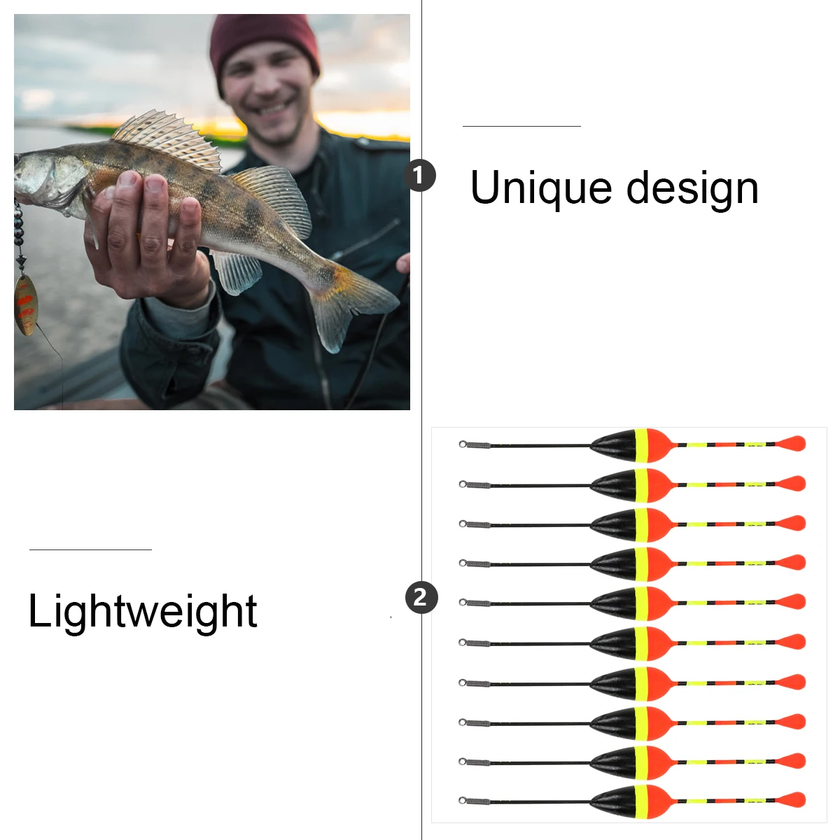 

10pcs Fishing Floats Weighted Tackle Peg Carp Floater Bubble Gear Sea Fishing Plastic Buoy Bait Sensitivity Responsive