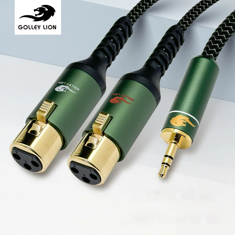 Classical Style Audio Cable 3.5mm Mini Jack to Dual Regular 3 Pin XLR Female for Smart Phone PC Mixer Console AMP 1M 2M 3M 5M 8M
