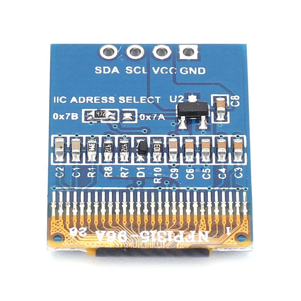 0.66 Polegada mini placa de tela 64x48 pixels placa de circuito 3.3-5v 4 pinos i2c iic para arduino eletrônico diy