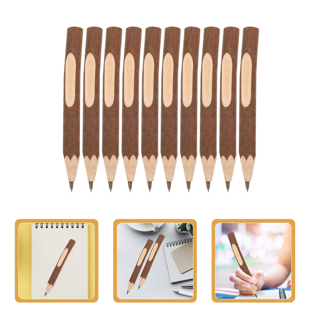 

10 Pcs Wooden Ballpoint Pen Portable Writing Pens Supply Multi-function Unique Stylish