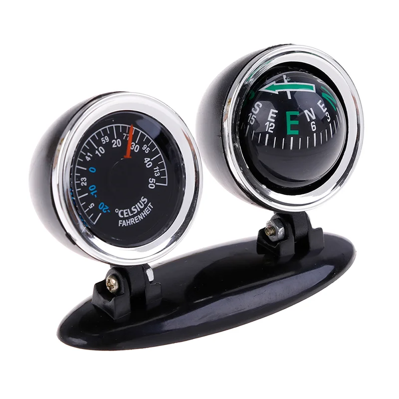 Car Ornaments Compass Thermometer Guide Ball Dashboard Meters Gauge Decorative Truck Automobile Accessories Interior Decoration