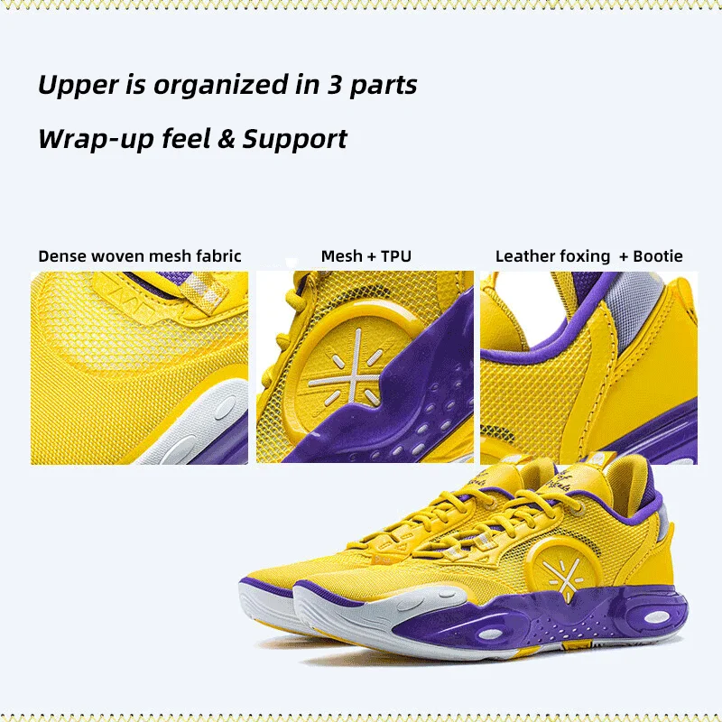 أحذية Li-Ning الرجالية Wade All City 12 الاحترافية لكرة السلة، أحذية رياضية ثابتة يمكن ارتداؤها للاستخدام الداخلي والخارجي ABAU015