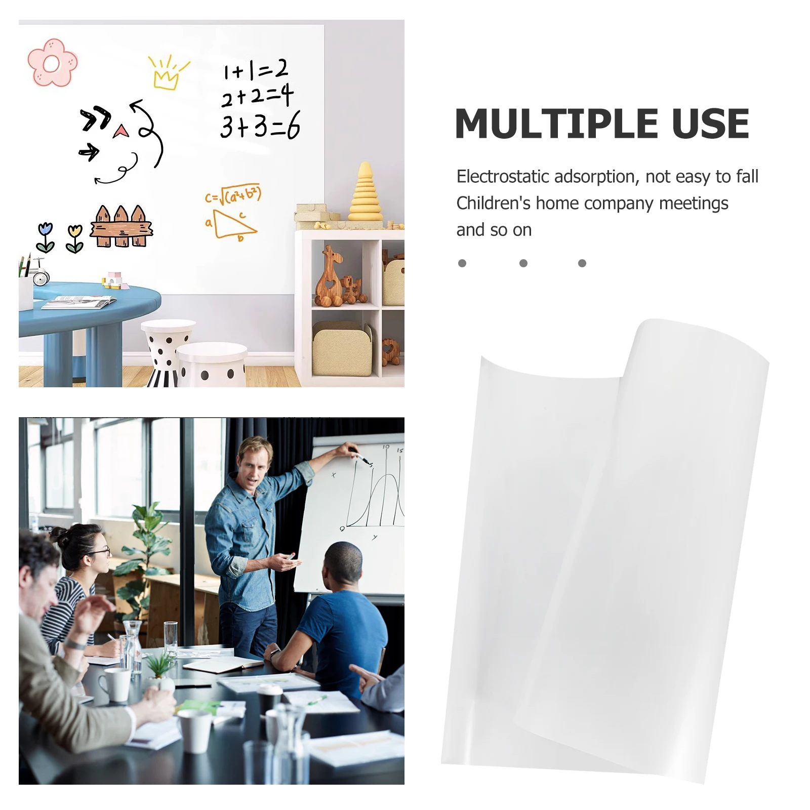 

1 set 1 Set Multi-Function Dry Erase Whiteboard Sticker Static Sheet Reusable Writing Drawing Board For s Home School Office