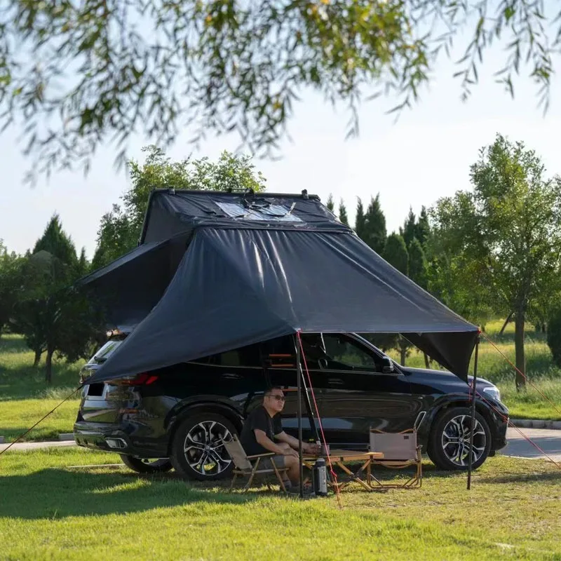 Double layer Hard Shell Car Triangle Aluminum Roof Top Tent Box for cold area or winter using Roof Top Tent