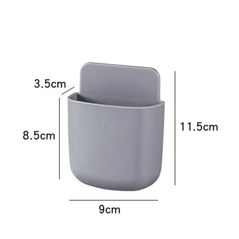 Self-adhesive Storage Box TV Remote Control Stationery Pen Phone Organizer Container Holder Home Kitchen Wall Hanging Box