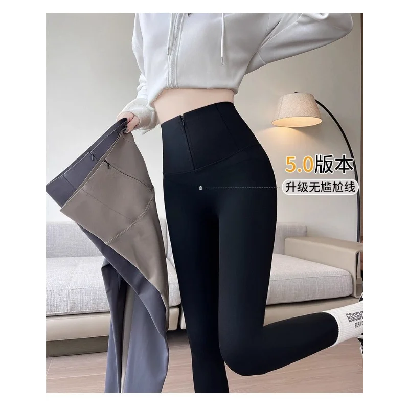 Shark Pants Women's Outer Wear Spring New High-waisted Belly-control Leggings to Improve Buttocks Show Slimming Elastiy