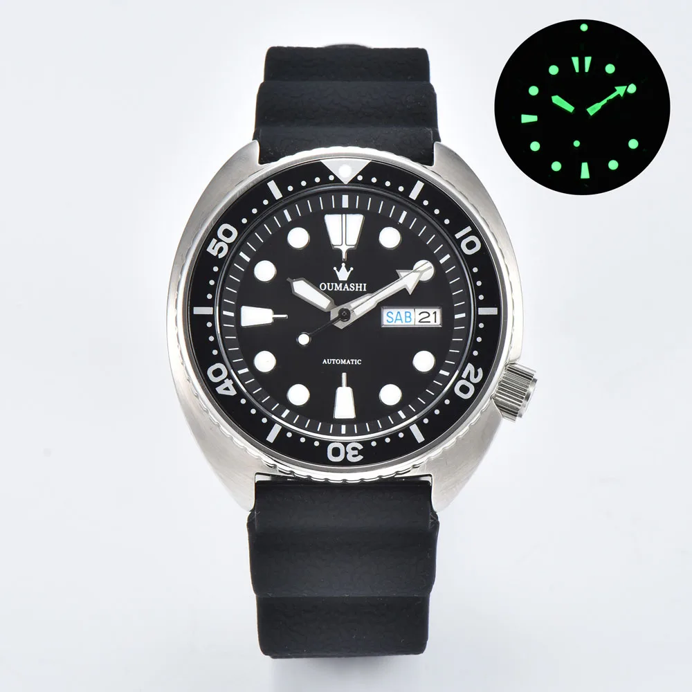42mm NH36 PROSPEXX turtle wristwatches for men with Japanese genuine NH36 automatic movement rubber strap can customize logo