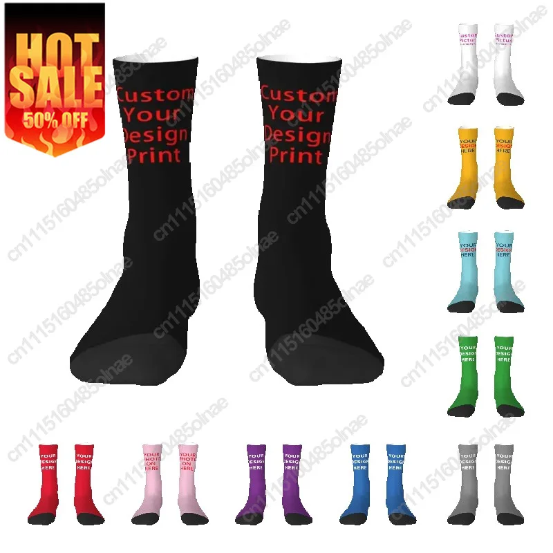 Custom Sock Your Design Dress For Men Women Warm Funny Novelty Customized Logo Printed Crew Socks