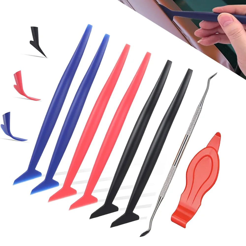 Vinyl Wrap Tool Kit Flexible Micro Squeegee Set for Car Wrapping Window Tint Install & Sticker Decals Corner Tucking Tools