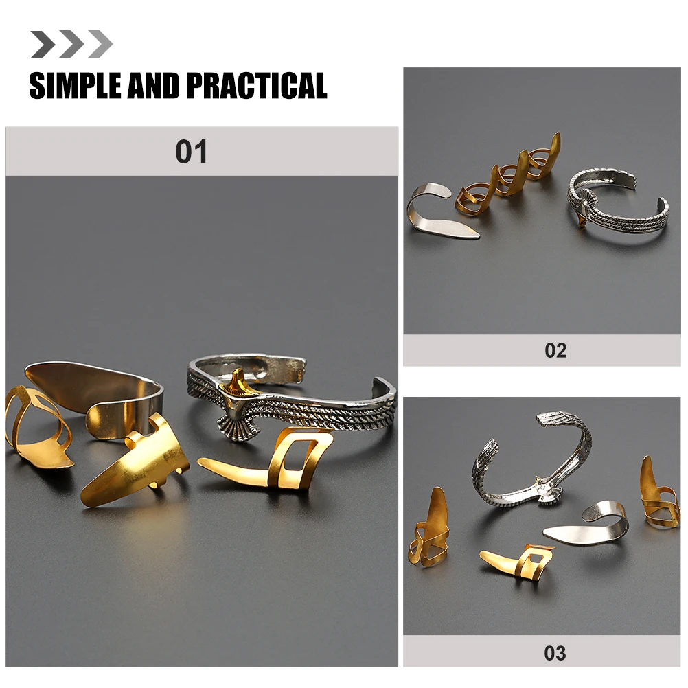

Golden Bracelet Thumb and Finger Pick Picks Multifunction Guitar Metal Accessories
