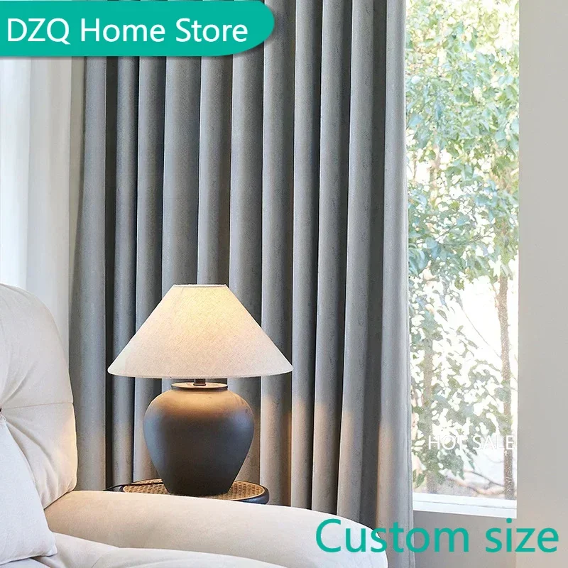 

Cream Style Simple Atmospheric Light Luxury Curtains Cheese Cashmere Chenille Jacquard Blackout Curtains for Bedroom Living Room
