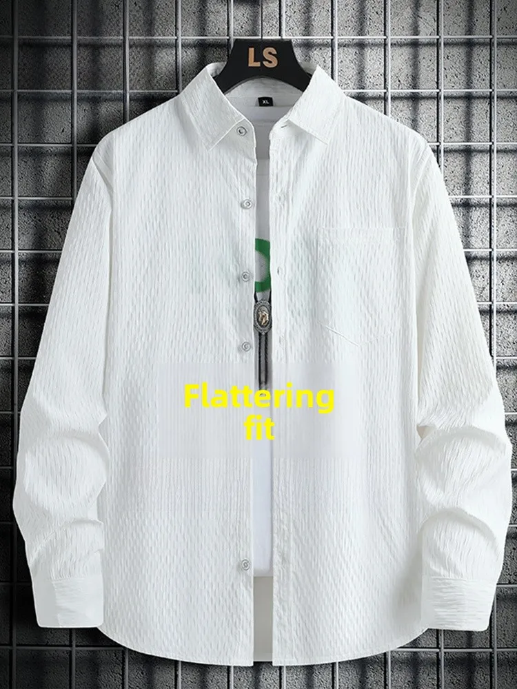 

MoChao повседневная мужская куртка большого размера, весенне-осенняя свободная простая однотонная верхняя одежда из тюэта с отложным воротником