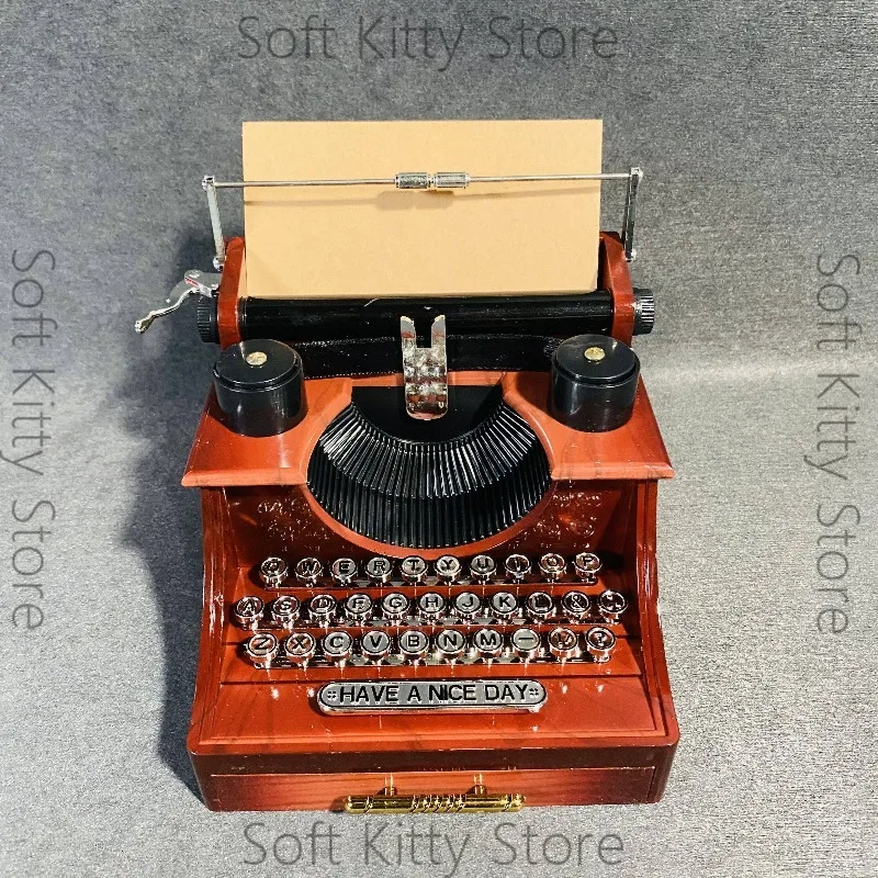 Vintage nostalgic old typewriter music box music box home decoration ornament