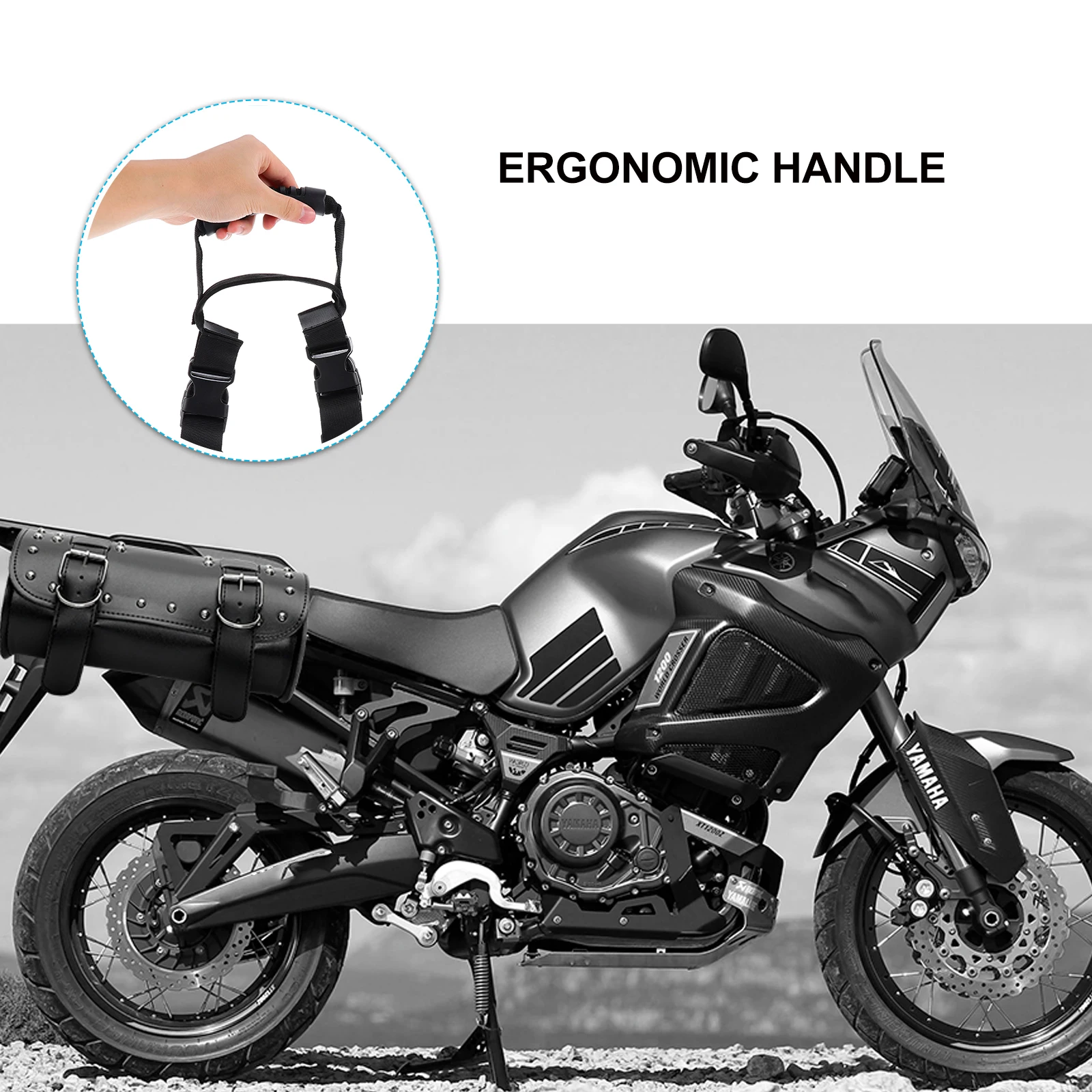

Motorcycle Trunk H Adjustable Length Strong Tensile ABS Material Ergonomic Design Easy Install Rope Belt Straps
