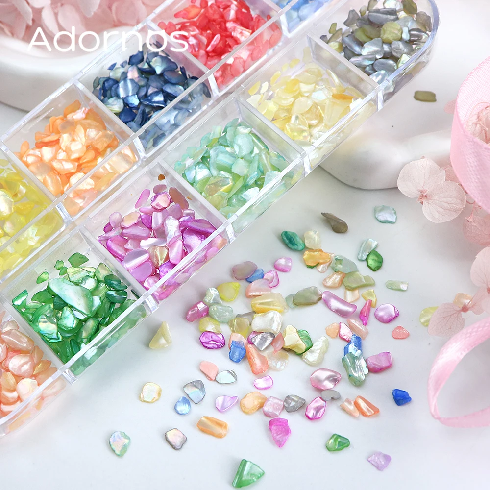 

Красочные ракушки морского ушка, камень, аксессуары для дизайна ногтей, допамин, нерегулярные хлопья из ракушек, маникюрные подвески, детали для ногтей на День святого Валентина