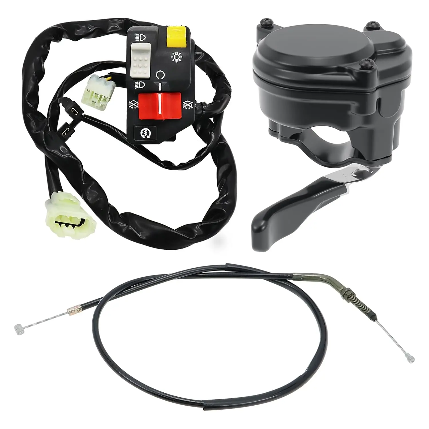 53142-HC0-770 Thumb Throttle for TRX400EX, Clutch Cable and 35020-HN1-000 Start Light Switch 1999-2004 Fit for Honda TRX400EX TR