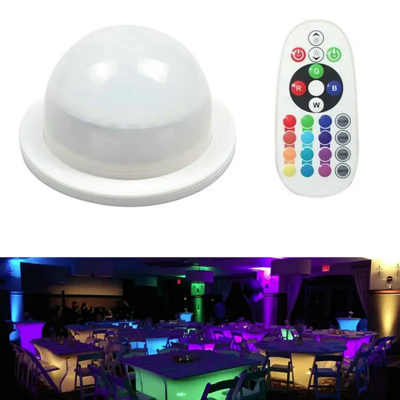 Remote controlled Rechargeable RGBW Waterproof LED module Furniture Mood Light RGB Base Club Party Table Decoration Multi-color