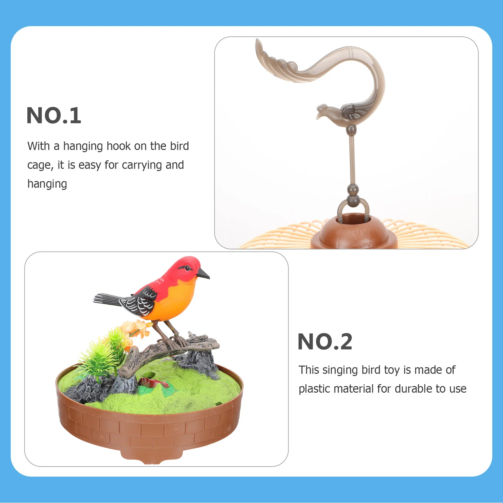 Educational Plaything for Kids Toys Bird Cage Hanging Decor Small Fake Singing Unique Induction Acoustic Interactive