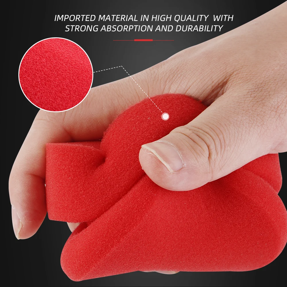 (Single Sale) SPTA Red Hand Waxing Sponge Compound Applicator Brush Car Beauty Washing Pad Auto Paint Care Polishing