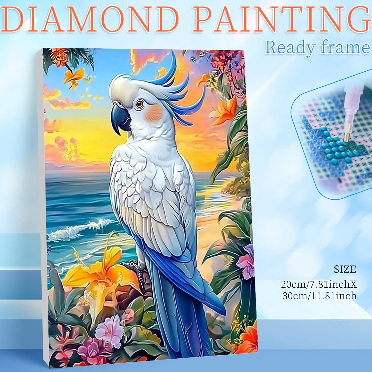

RUOPOTY Framed Parrot 5d Diamond Painting Home Wall Decor Rhinestone Of Picture Animall Full Round/Square Modern Wall Decor Adul