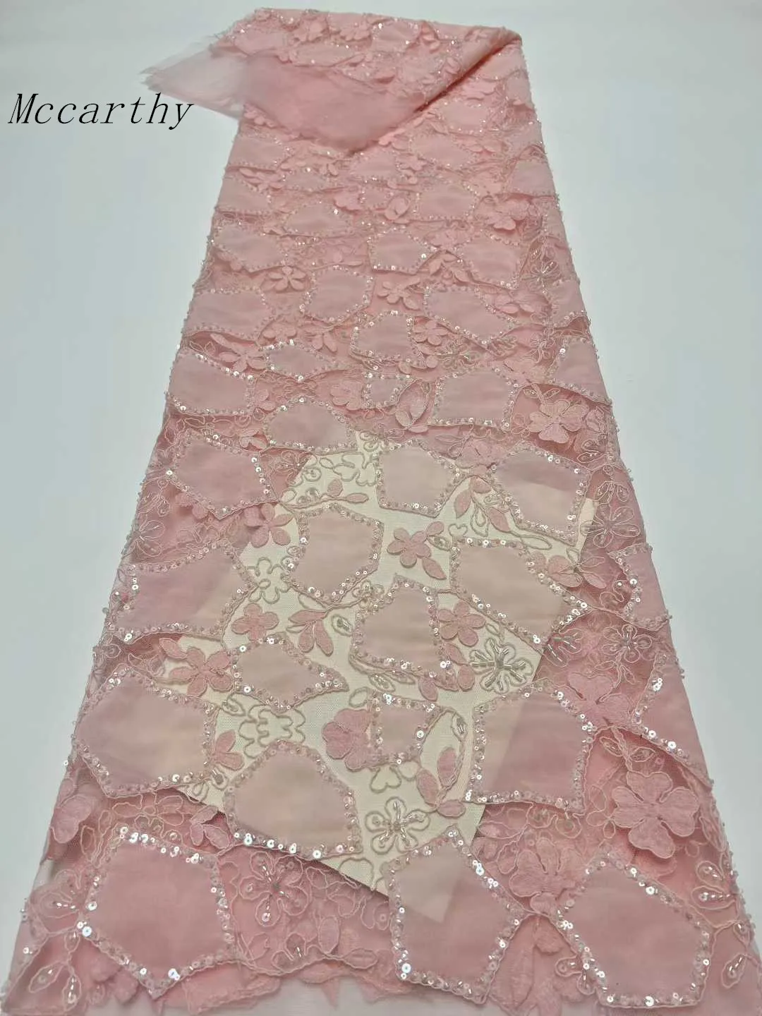 

3D французская сетка из шифона, свадебная вышивка, африканская нигерийская кружевная ткань из бисера, роскошная, подходит для важных свадебных торжеств