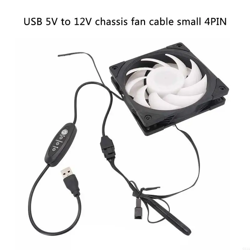 Q84A مروحة الكمبيوتر USB 5V إلى 12V فولتية كابل المحول لعملية مروحة هادئة