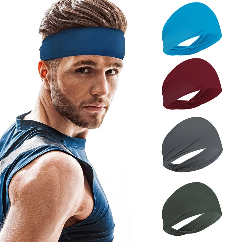 Sports Headband Men Women Unisex Breathable Running Yoga Fitness Quick Drying Elastic Hair Sweat Band for Outdoor Cycling