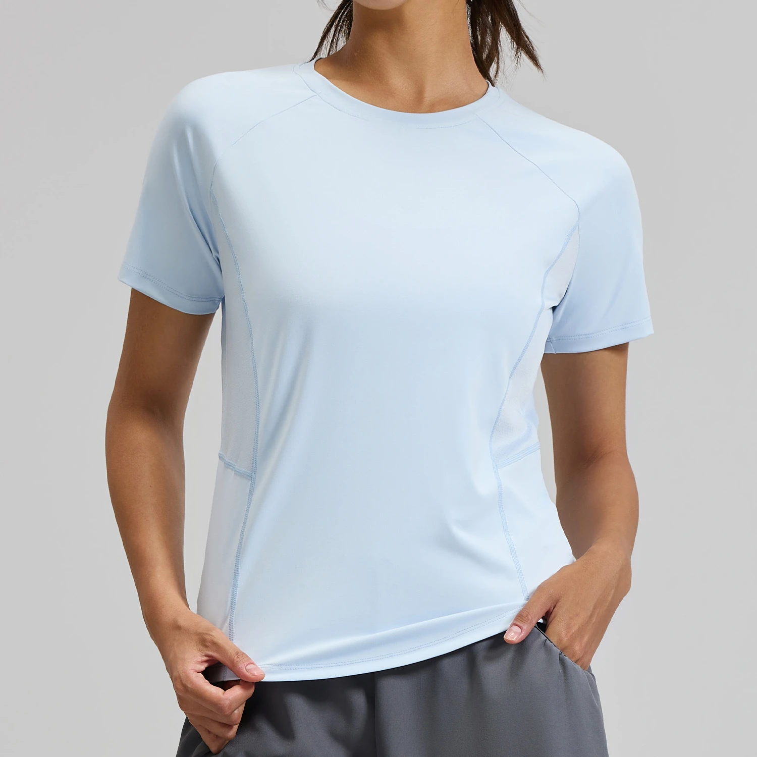 Neues Mesh-Back Kurzarm-Yoga-Top Atmungsaktives Sport-T-Shirt für Outdoor-Laufen & Tägliches Fitness-Training