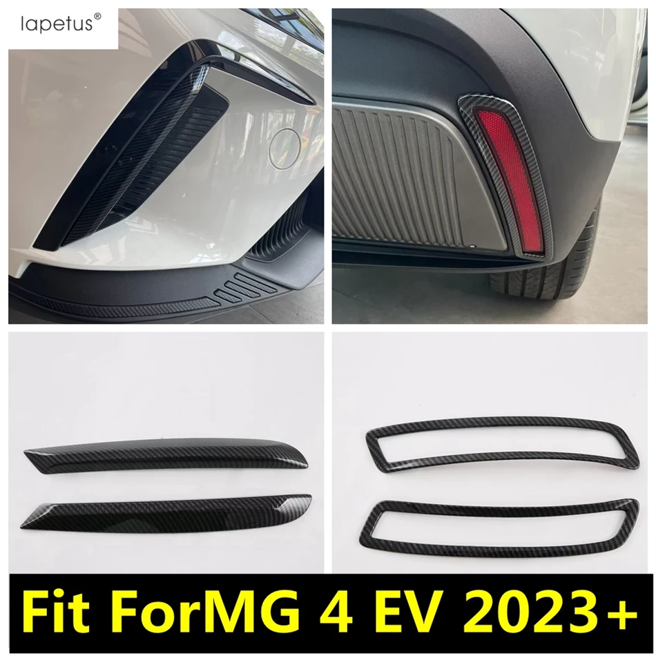 

Front Rear Bumper Fog Light Lamp Eyebrow Strip Decoration Cover Trim For MG 4 EV 2023 2024 ABS Black / Carbon Fiber Accessories