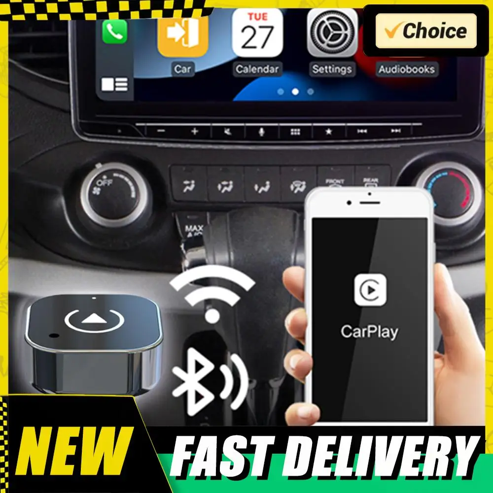 CarPlay/Andriod Auto 2 in 1 AI Smart Box Car Intelligent Wireless CarPlay محول Carplay AI Box التوصيل والتشغيل صندوق السيارات