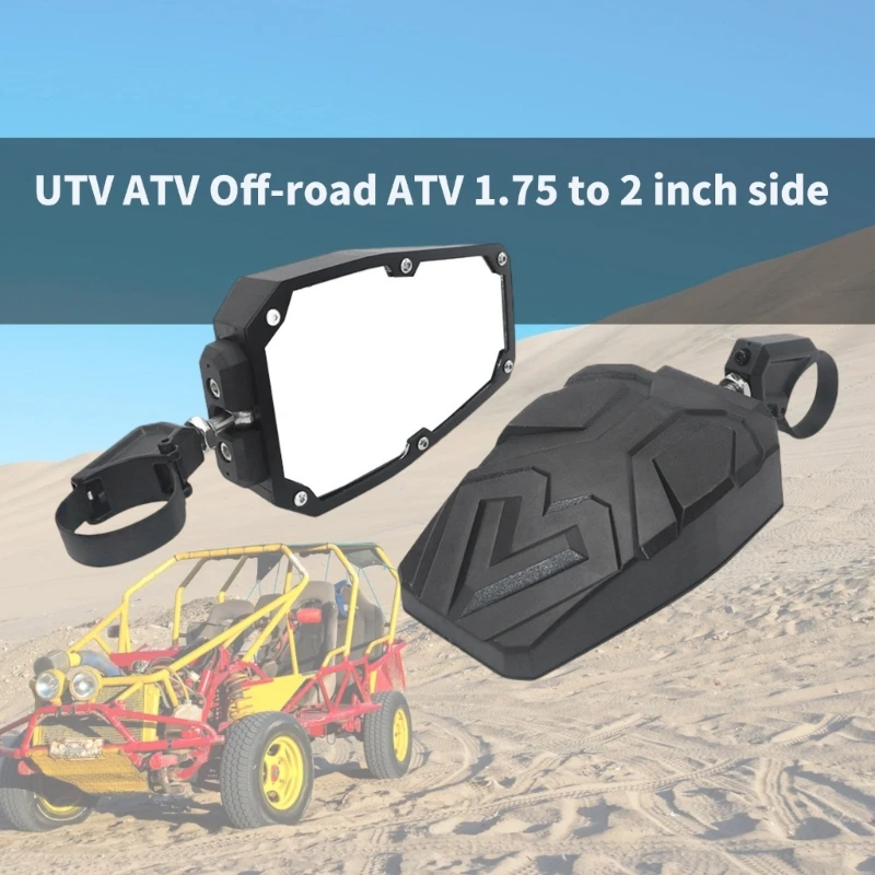 UTV Side Mirrors, Suitable for 1.75 to 2 Inch Roll Bars Supportive Driving Aid, for Various Terrains Easy Installation