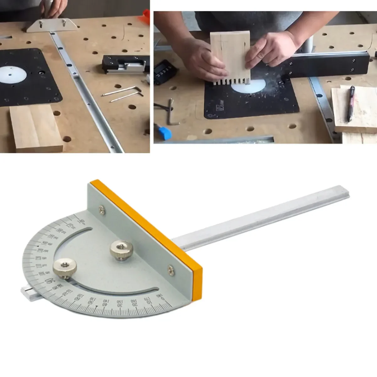 Regla de ángulo estilo T, Mini Sierra de mesa Circular, manómetro de inglete con mango de 180mm, bricolaje, máquinas de carpintería