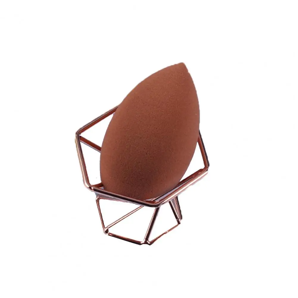 Metal Delicate Girls Powder Puff Egg Blender Holder Electroplating Makeup Sponge Holder Ventilated Photography Props