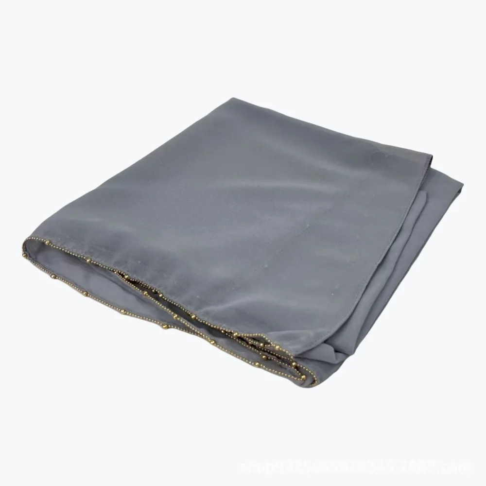 

Роскошный однотонный шарф в этническом стиле, цепочка с бусинами, бандана, шарф-хиджаб, тонкая длинная шаль для женщин