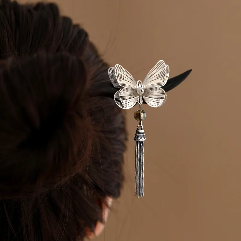 Chinese Style Butterfly Hair Sticks for Women Retro Hairpin Disk Hairsticks Chopsticks Headdress Hair Ornament Hair Accessories