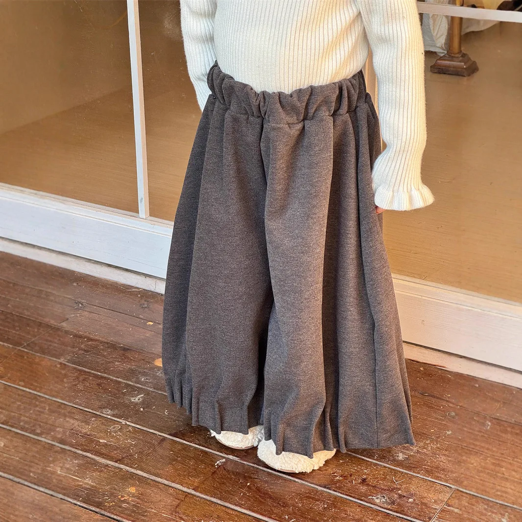الفتيات السراويل الخريف والشتاء سميكة الصوفية واسعة الساق فانوس السراويل عارضة وعصرية تنوعا ارتداء اليومي
