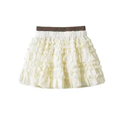 2024 fall new women white beige skirts high quality fashion women skirts