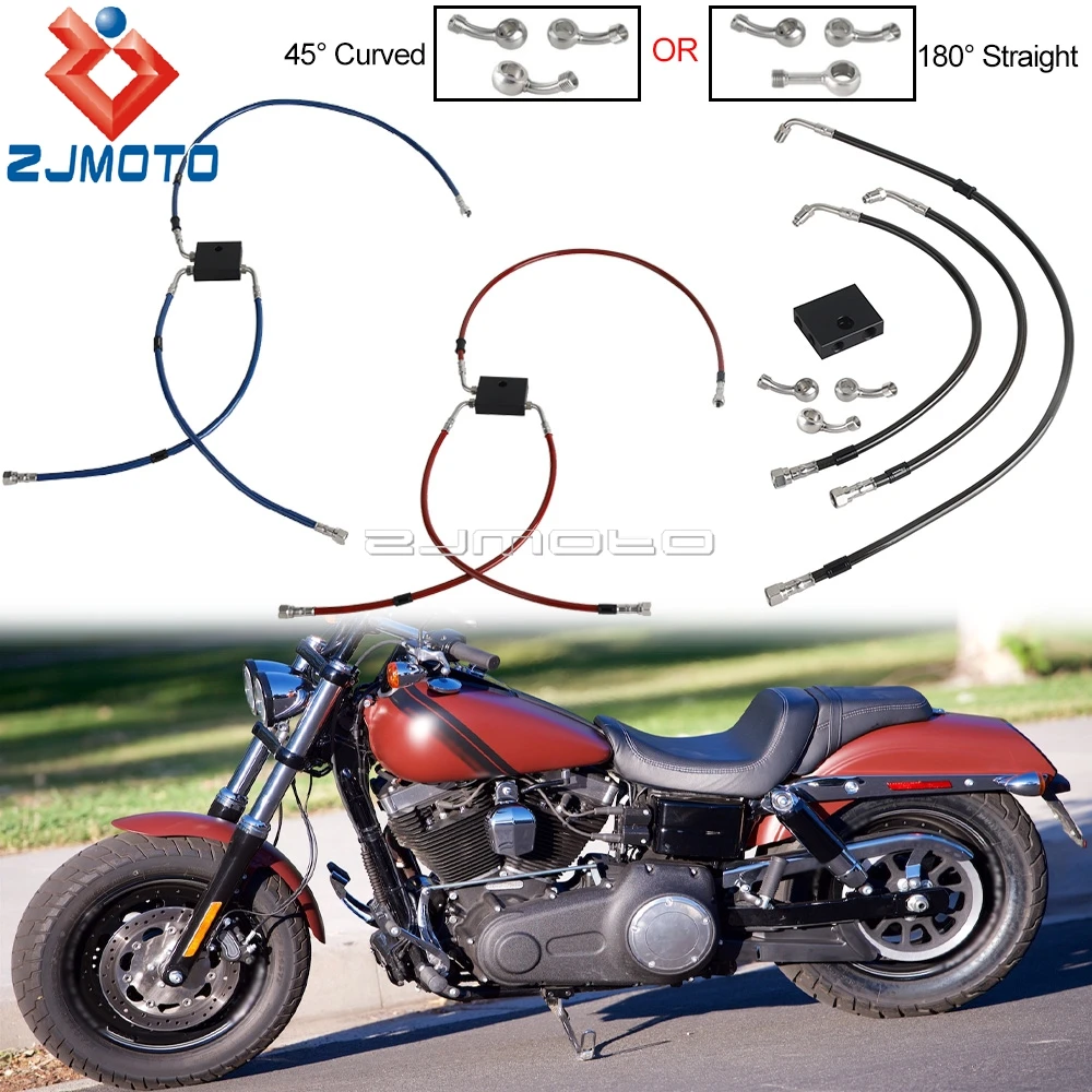 

60CM/70CM/75CM Cable Pipe Line Motorcycle Hydraulic Brake Hose Line For Harley Dyna Fat Bob 2012-2017 Dyna Low Rider 14 15 16 17