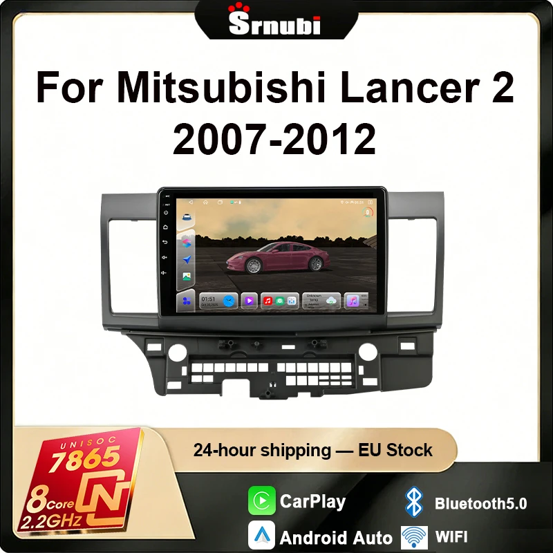 Autoradio Srnubi pour Mitsubishi Lancer 10 CY 2007-2012, lecteur vidéo multimédia Qualcomm 8 cœurs, Navigation Android, Carplay 2K DVR
