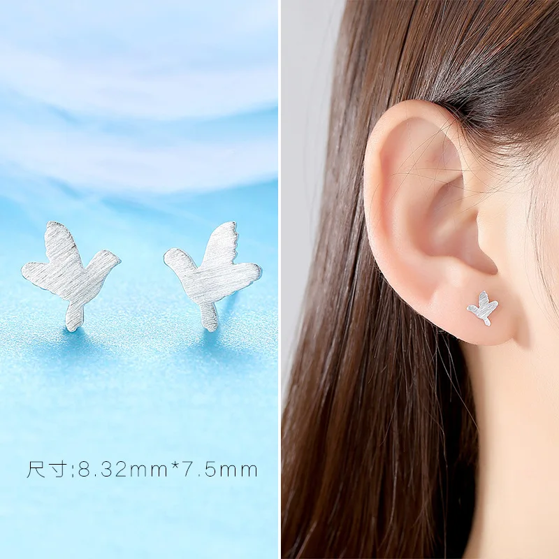 2021 Exquisite Little Bird Earring New Design Women Colorful Enamel Glaze Stud Earrings Fashion Silver Color Jewelry Accessories
