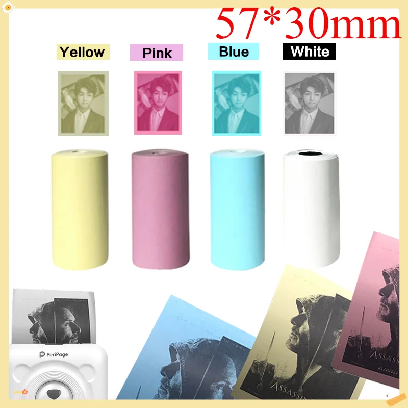 A6 Thermal Label Printer Paper White Color Sticker for Photo Printer 57*30mm Peripage Paperang Poooli Baypage Printing A8 P1 P2