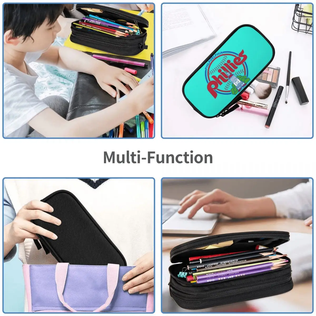 Phillies - City (9) Pencil Cases Large Storage Pen Bags Pen Box Pencil Pouch For Boys Girls Students Stationery School Office