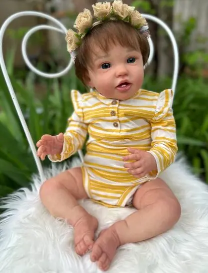 FBBD Customized Limited Supply 24inch Reborn Baby Lottie With Hand-Rooted Hair Already Finished Doll With Different Dress