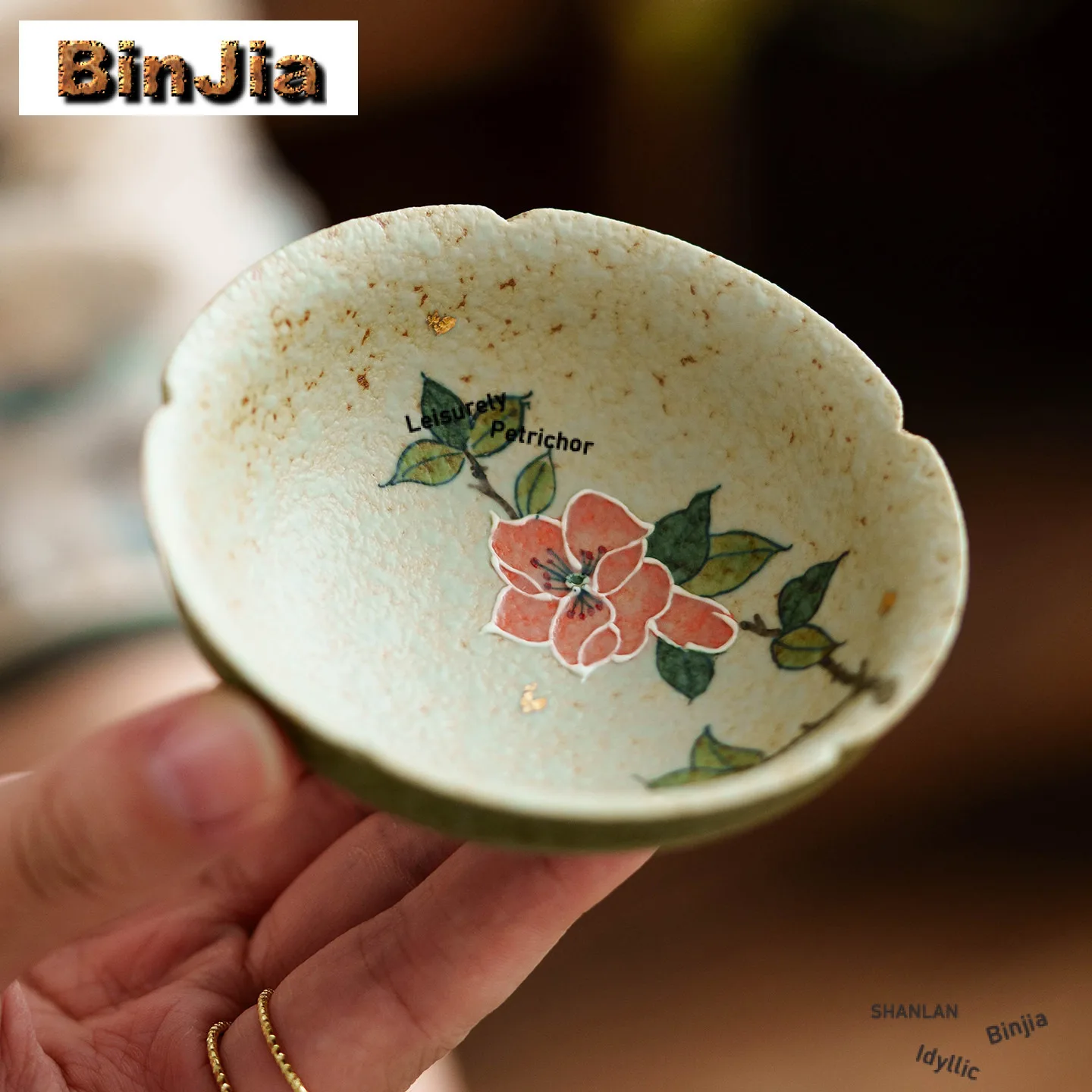 

60ml Hand Painted Pomegranate Flower Teacup Boutique Tea Bowl Cute Cup Tea-tasting Fragrance Cup Jianzhan Master Cups Cafes