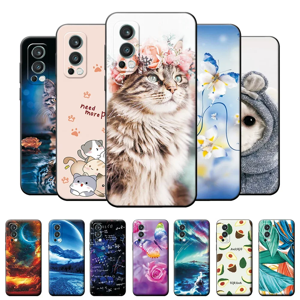 For OnePlus Nord 2 5G Case Soft Silicone TPU Cute Cartoon Back Cover for OnePlus Nord 2 Funda For One Plus Nord 2 5G Coque