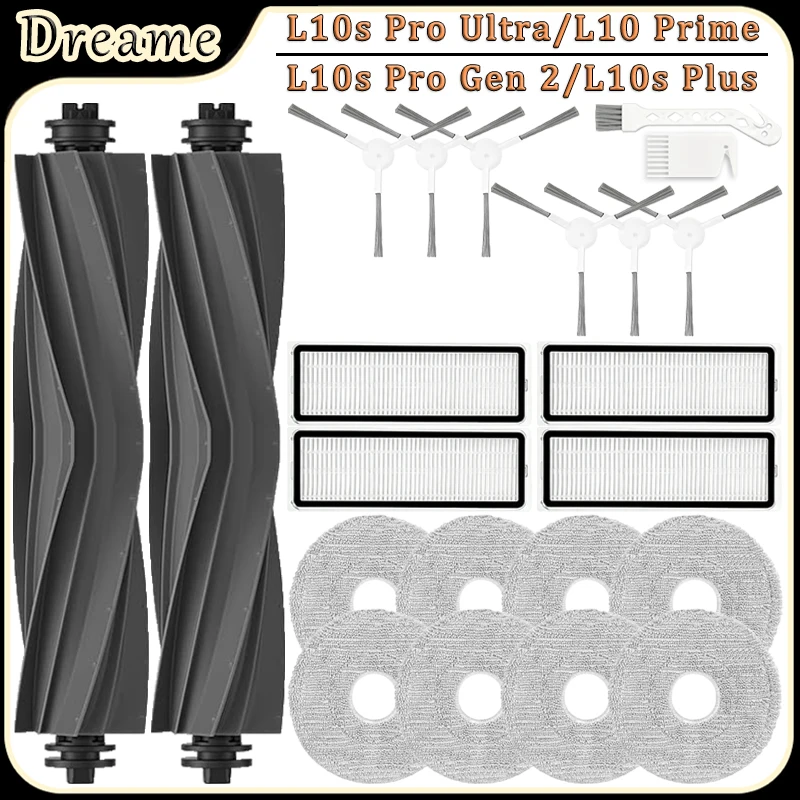 For Dreame L10s Pro Ultra/L10 Prime/L10s Pro Gen 2/L10s Plus Robot Vacuum Accessories Main Brush Filter Mop Replacement Parts